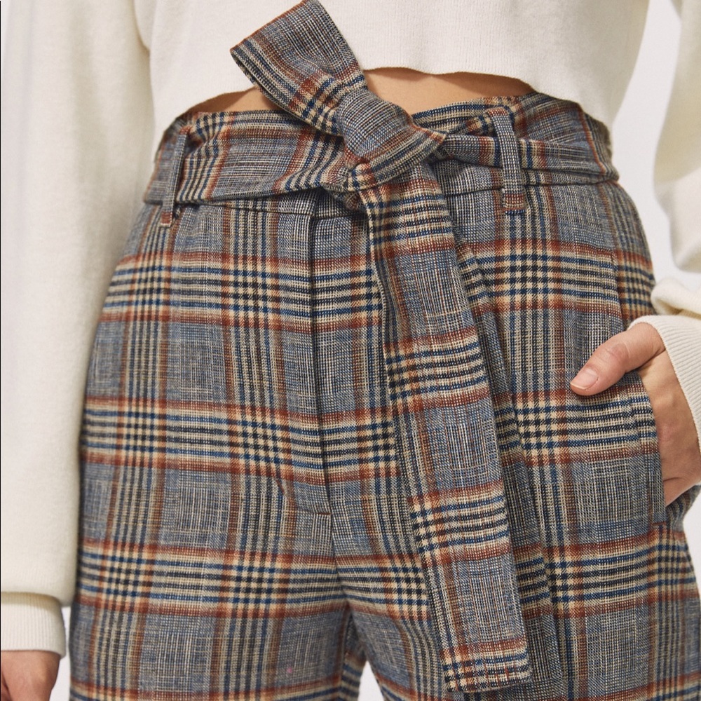 Wilfred Tie Front Plaid Pant - Picture 1 of 12